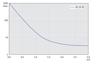 MZ 2D NT - 60 Hz下的抽气曲线 （10升容积）