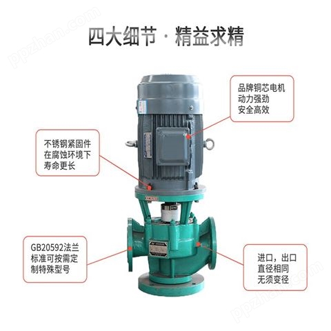 江南泵阀 耐腐四氟泵 GBF65-30_品牌氟塑料泵_单级立式离心泵