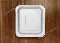 泰国工厂大量现货供应：纸浆模塑餐具;8寸三格锁盒 型号1